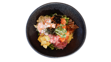 Chirashi Don poke bowl at Poke Toki Grand Rapids