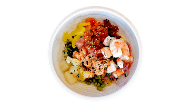 Poke Toki Combo poke bowl at Poke Toki Grand Rapids